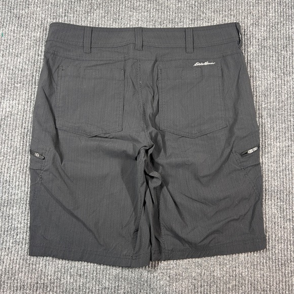 Eddie Bauer Ascent Shorts Men's 36 Charcoal Herringbone Outdoor Utility - Picture 2 of 8